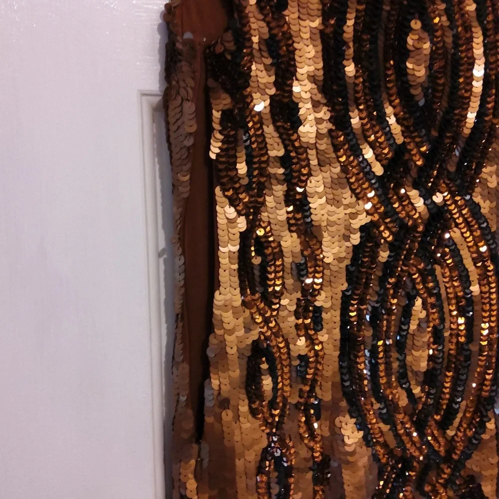 💥New💥TRACY REESE🥳Host Pick🥳 Copper Sequin Shift Dress - Picture 5 of 6
